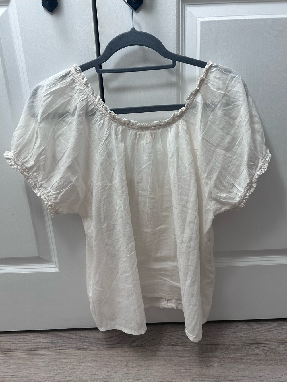 NATURAL LIFE Sweet Nothings Peasant Blouse Cotton Large Puff Sleeve Embroidered - Picture 13 of 13
